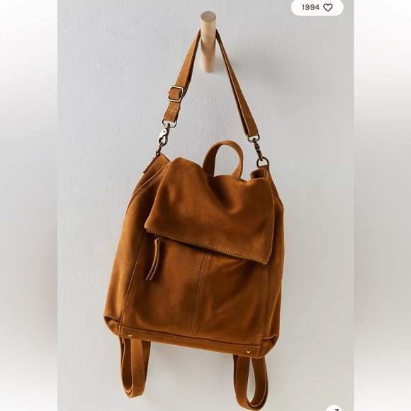 Free People Camilla Convertible Backpack |  Suede Tan Shoulder Bag NEW - Picture 11 of 11